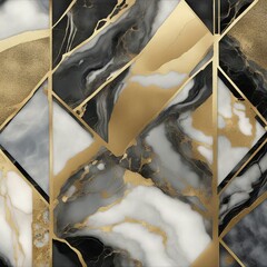 texture art deco black and gold marble wallpaper