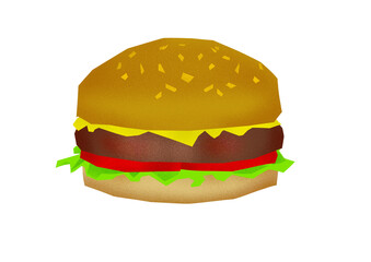 
Illustration of a flat-style sandwich, a tasty burger.