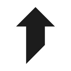 Upward Pointing Cut Arrow Silhouette Icon