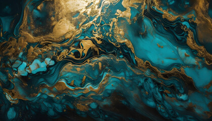 Fototapeta na wymiar Abstract Golden Blue Jade wallpaper