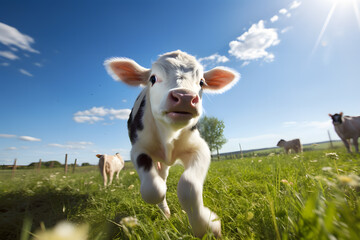 "Cow in a Sunny Field