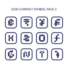 Flat Icon Currency Symbol Pack 2