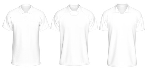 Mockup Template Jersey Football T Shirt Soccer Front Facing View on transparent background cutout with 3 Different Style for artwork graphic design. 3D Rendering.