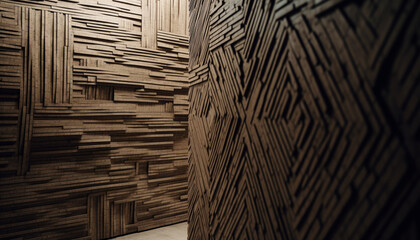 Stack of abstract patterned planks, nature textured backdrop for construction generated by AI
