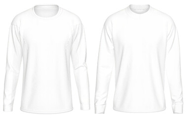 Mockup Template Jersey Football Long Sleeves Shirt Soccer Front Facing View on transparent background cutout with 2 Different Style for artwork graphic design. 3D Rendering.