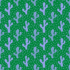 Summer floral seamless cactus pattern for fabrics and linens and wrapping paper and festive packaging