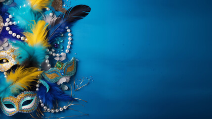 Imagen con motivos de carnaval sobre un fondo azul