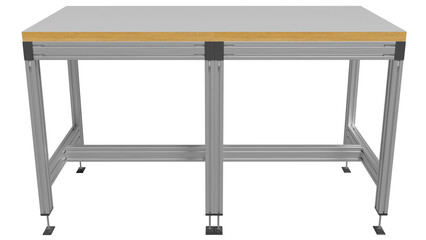 empty modern clean industrial workbench made of aluminum profile