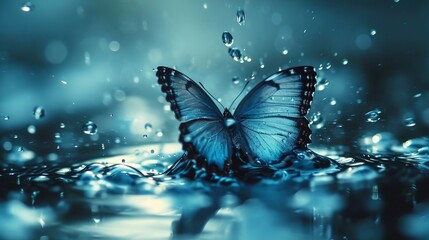 Fototapeta na wymiar butterflies in the water