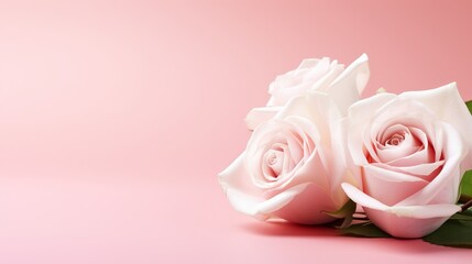 Elegant white rose on pink background with generous text space for captivating designs