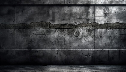 Dirty concrete wall with old, rusty, scratched, and weathered patterns generated by AI