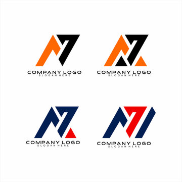 Simple modern letter N 7 logo design. Vector illustration.