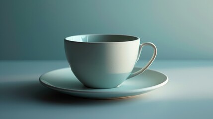  a white cup sitting on top of a saucer on top of a saucer on top of a saucer on top of a blue counter top of a white plate.