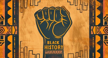 black history month symbol in the shape of a fist Generative AI - obrazy, fototapety, plakaty