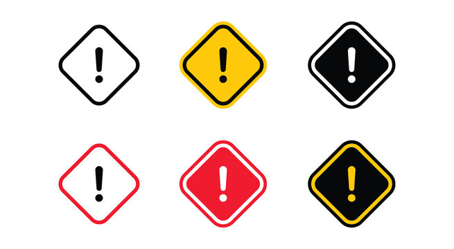 Caution signs Icon Set. Symbols danger and warning signs. Vector illustration