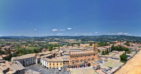 Orvieto ancient city and landscape rooftop views from the Tower, Torre del Moro, Umbria Italy 2023