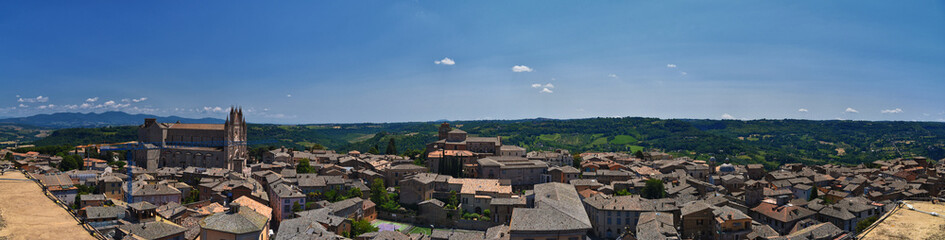 Orvieto ancient city and landscape rooftop views from the Tower, Torre del Moro, Umbria Italy 2023