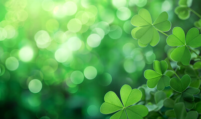 St. Patrick's Day Shamrock Green.  A Celtic Celebration of Luck and Joy Background. 