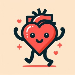 cartoon heart with smile
