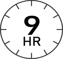 9 hours basic timer sign vector suitable for many uses