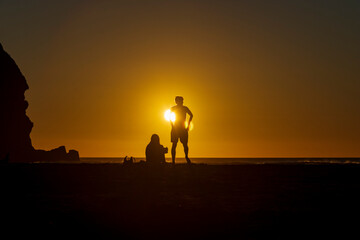 Sunset at Piha, West Auckland, Auckland region of New Zealand. January 12, 2024 - 23