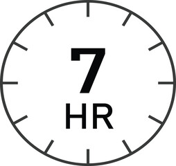 7 hours basic timer sign vector suitable for many uses