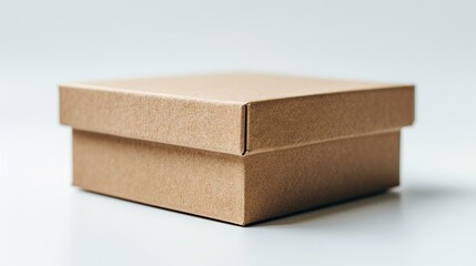 brown box isolated Empty mockup on white background " ai generated "