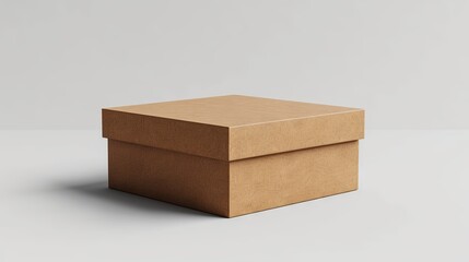 brown box isolated Empty mockup on white background " ai generated "