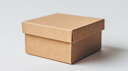 brown box isolated Empty mockup on white background " ai generated "