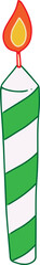 Green spiral lines birthday candle flat icon cartoon PNG
