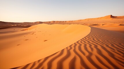 Fototapeta na wymiar A vast expanse of sand dunes in the Sahara desert of Africa