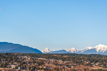 majestic mountains with urban foreground in Vancouver, Canada