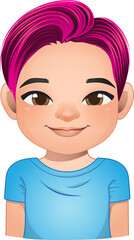 Little boy face, avatar, kid head with dreadlocks hair cartoon PNG