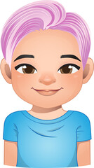 Little boy face, avatar, kid head with dreadlocks hair cartoon PNG