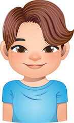 Little boy face, avatar, kid head with dreadlocks hair cartoon PNG