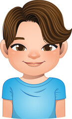 Little boy face, avatar, kid head with dreadlocks hair cartoon PNG