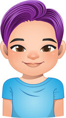 Little boy face, avatar, kid head with dreadlocks hair cartoon PNG