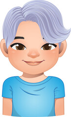 Little boy face, avatar, kid head with dreadlocks hair cartoon PNG