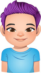 Little boy face, avatar, kid head with dreadlocks hair cartoon PNG