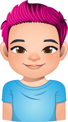 Little boy face, avatar, kid head with dreadlocks hair cartoon PNG