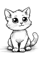 Obraz premium Cute Cat Coloring Pages For Kids 