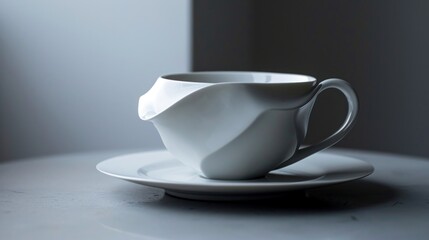  a white cup sitting on top of a saucer on top of a saucer on top of a saucer on top of a white plate on a table.