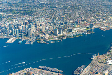 San Diego Skyline: Aerial Majesty of Urban Waterfront and Architectural Splendor, January 2024