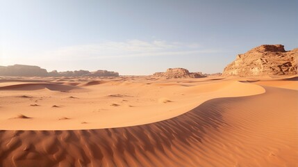 A vast expanse of sand dunes in the desert