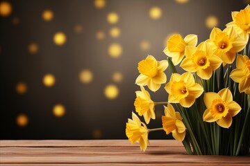 Minimalistic colorful spring blurred background in yellow tones for product placement
