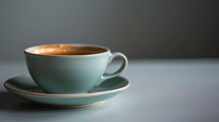  a cup of coffee sitting on top of a saucer on top of a table next to a cup of coffee on top of a saucer on a saucer.