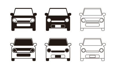正面から見た軽自動車のアイコンセット