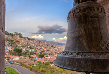 Vista desde el campanario de una Iglesia en Cusco Per&uacute;