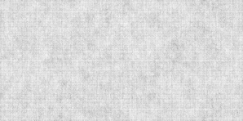 Seamless vintage distressed small halftone dot background pattern. Grunge black and white printer ink raster dots transparent texture overlay. Retro comic book print making creative concept backdrop.