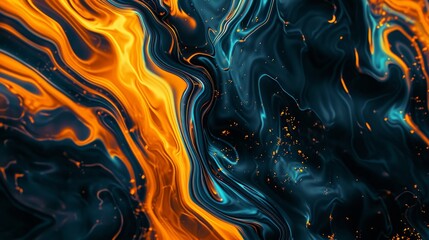Abstract orange swirl background with a flowing liquid texture